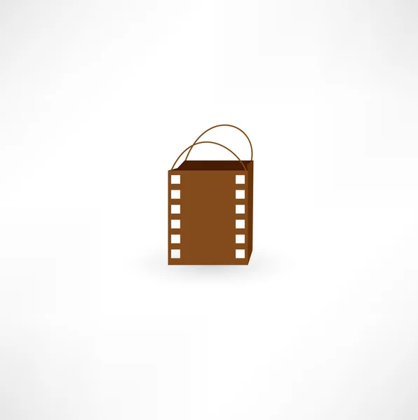 Película bolsa icono . — Vector de stock