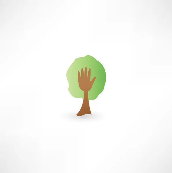El ağaç — Stok Vektör