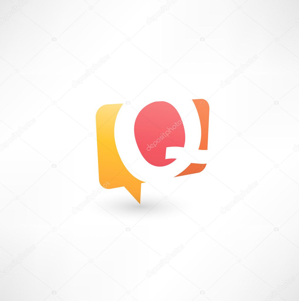 Abstract bubble icon based on the letter Q