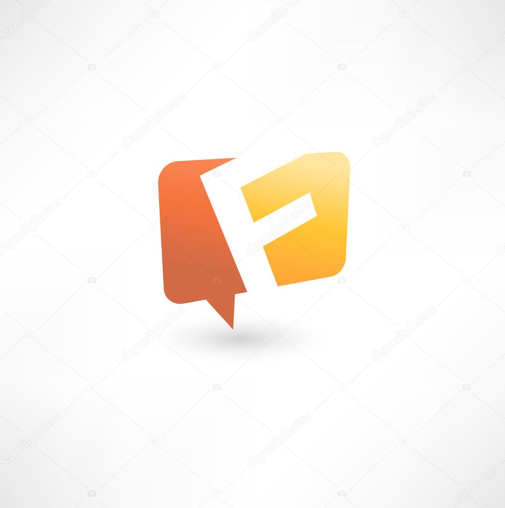 Abstract bubble icon based on the letter F