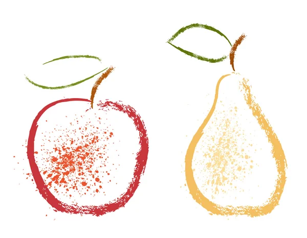 リンゴと梨のパターン — ストックベクタ