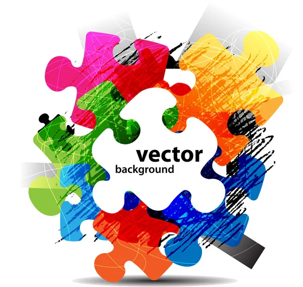 Forma de quebra-cabeça abstrato design vetorial colorido — Vetor de Stock