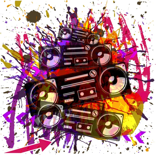 Grunge vector muzikale ontwerp achtergrond — Stockvector