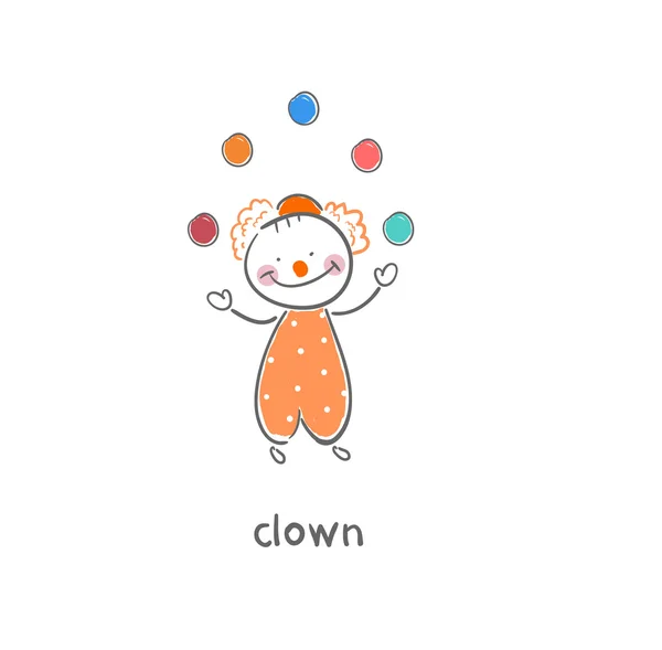 Un clown. Illustration . — Image vectorielle