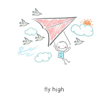 hang glider uçan adam