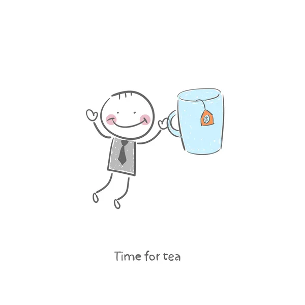 Zeit für Tee. — Stockvektor