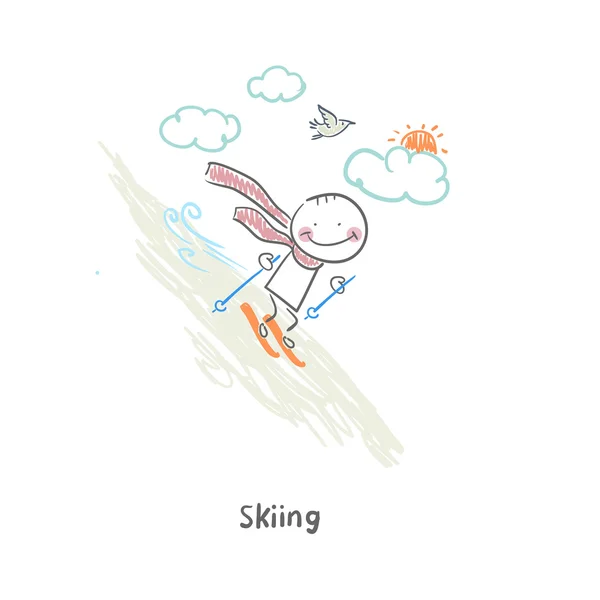 Skieur. Illustration . — Image vectorielle