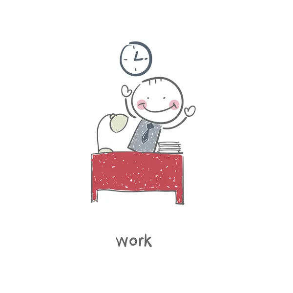 L'homme au bureau . — Image vectorielle