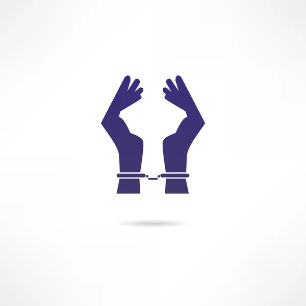 Hands in handcuffs icon — Stock Vector