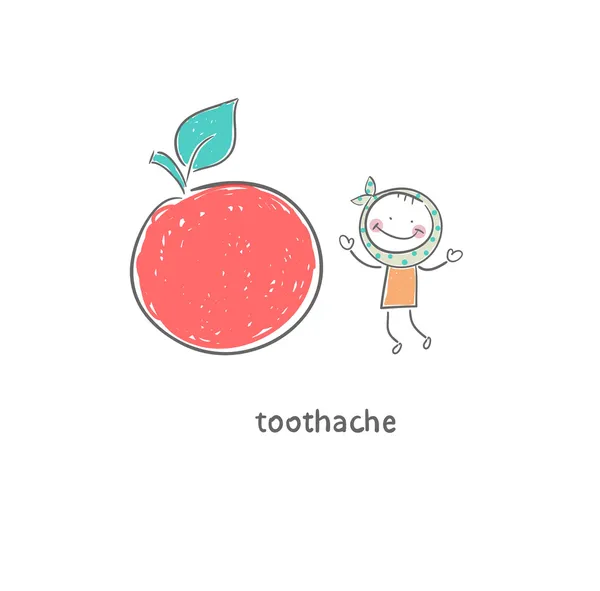 Mal di denti. Illustrazione . — Vettoriale Stock