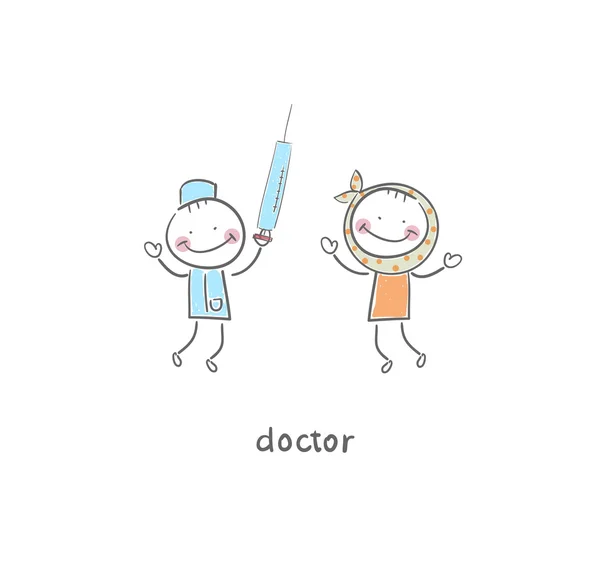 Doctor y paciente. Ilustración . — Vector de stock