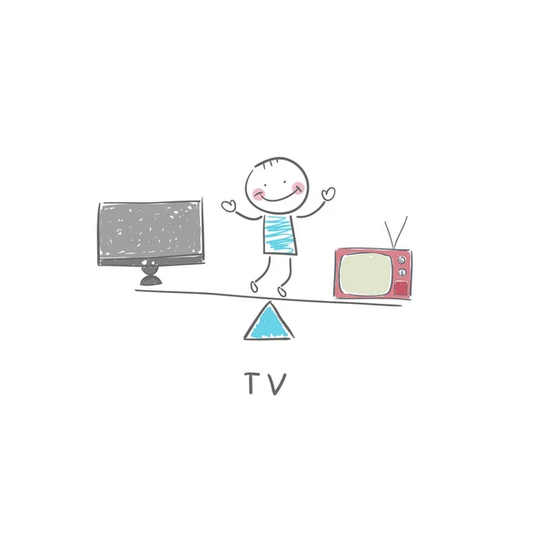 TV et homme — Image vectorielle