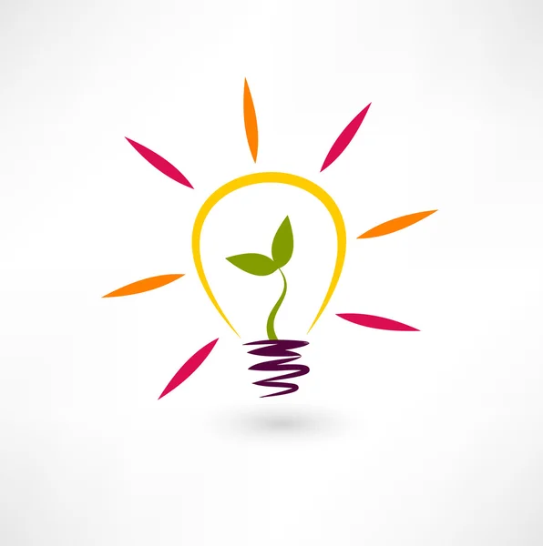 Pictogram lamp en plant — Stockvector