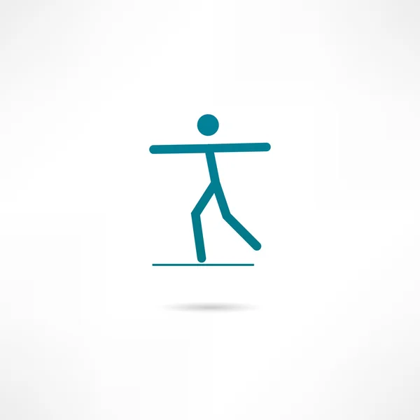 Un hombre balanceándose en una cuerda floja — Vector de stock