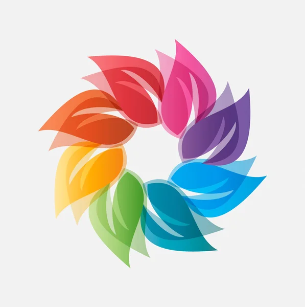 Icône feuilles colorées — Image vectorielle
