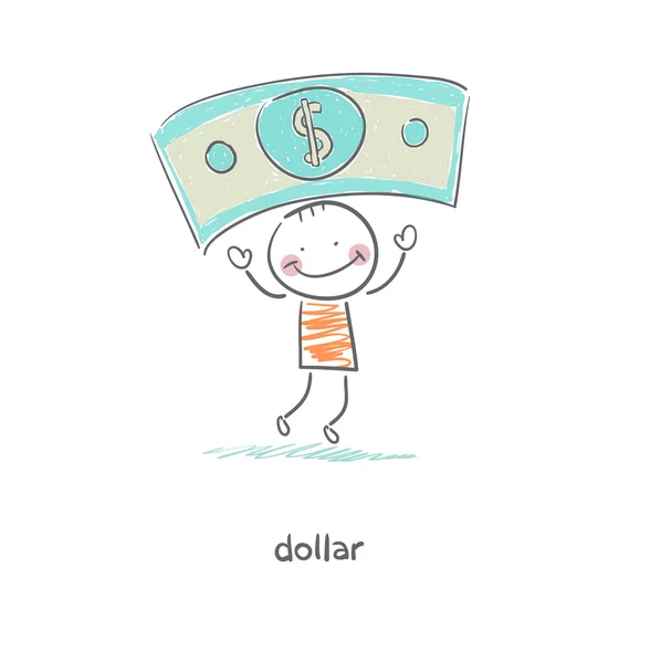 Homme et argent. Illustration . — Image vectorielle