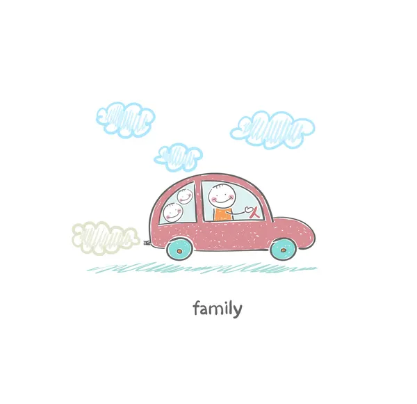 Coche familiar. Ilustración . — Vector de stock