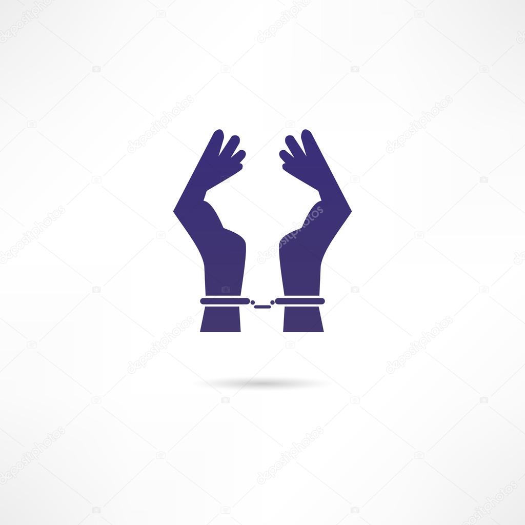 Hands in handcuffs icon
