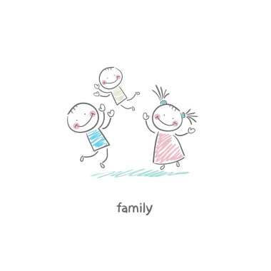 mutlu bir aile. illüstrasyon.