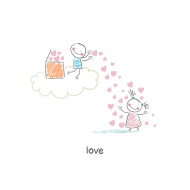 aşıklar. illüstrasyon.