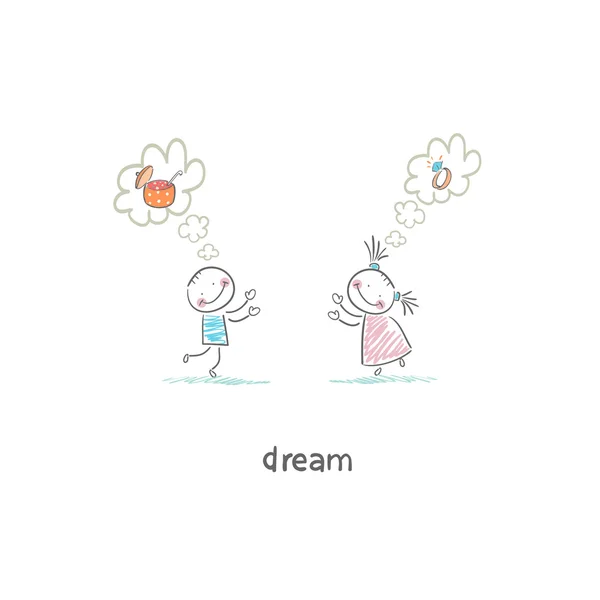 Dream. Illustration. — Stock Vector