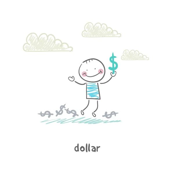 Mes dollars. Illustration . — Image vectorielle