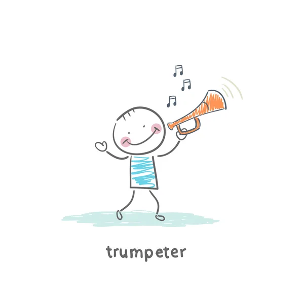 Trompetista — Vector de stock