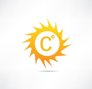 Sun and Celsius mark icon clipart