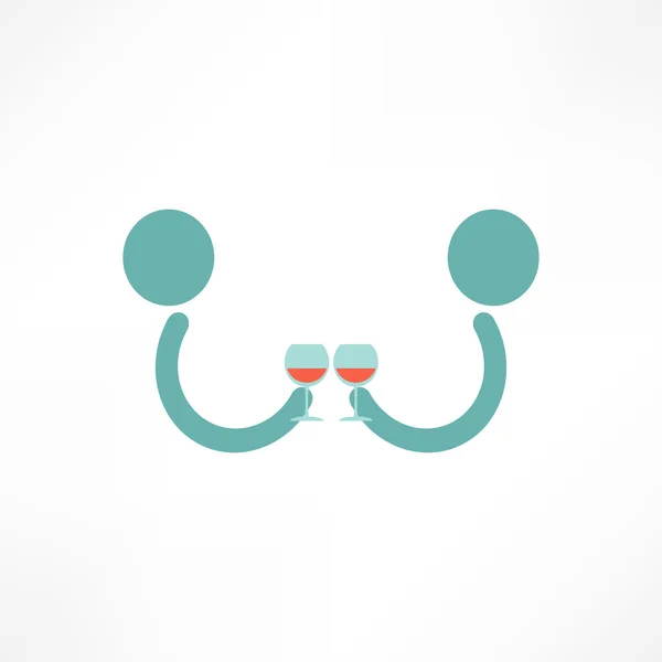 Les gens boivent du vin — Image vectorielle