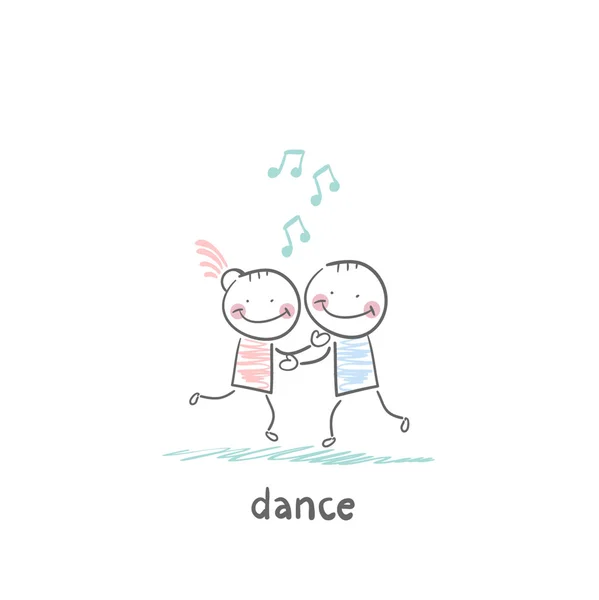 Kreslený taneční pár — Stockový vektor