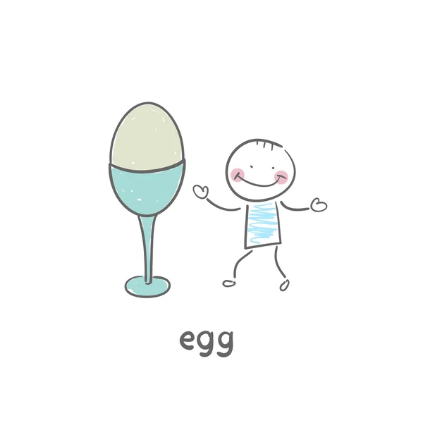Gekochtes Ei zum Frühstück — Stockvektor