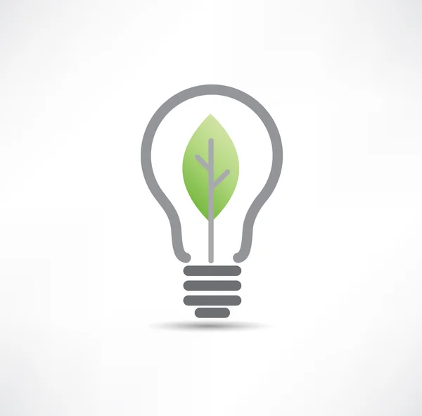 Eco lampa ikonen — Stock vektor