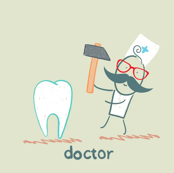 Doctor dentista — Vector de stock