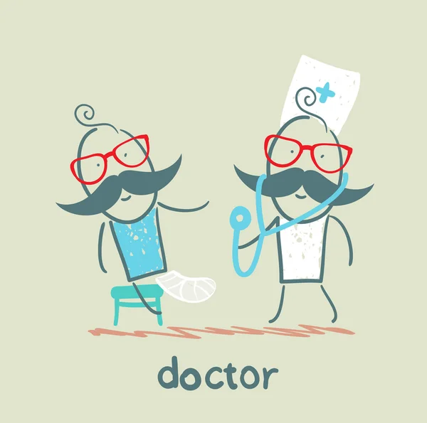 Médico y paciente — Vector de stock