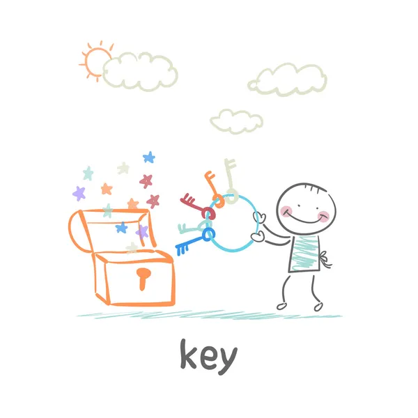 Chlapec s klíčem — Stockový vektor