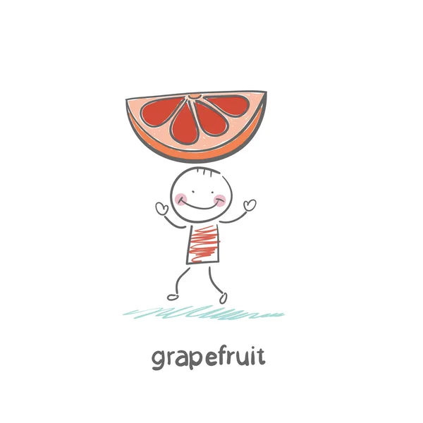Man med grapefrukt — Stock vektor