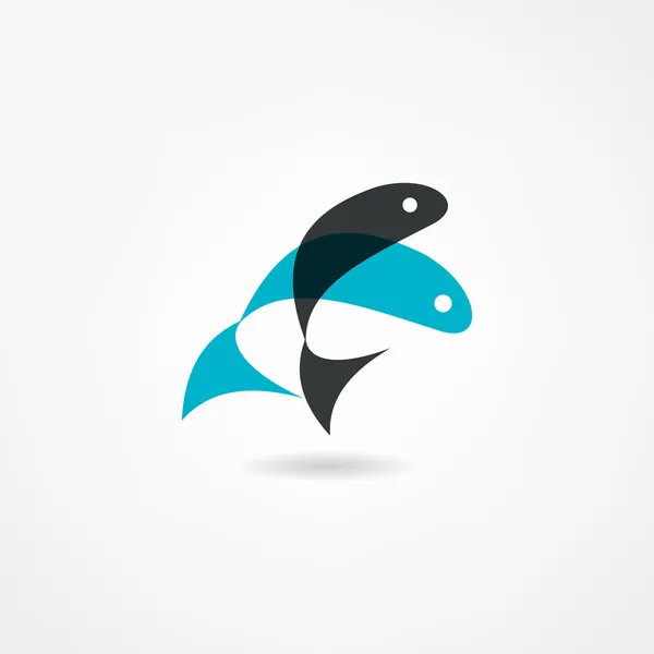 Ikon för fisk — Stock vektor