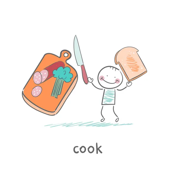 Cuisinier de dessin animé — Image vectorielle