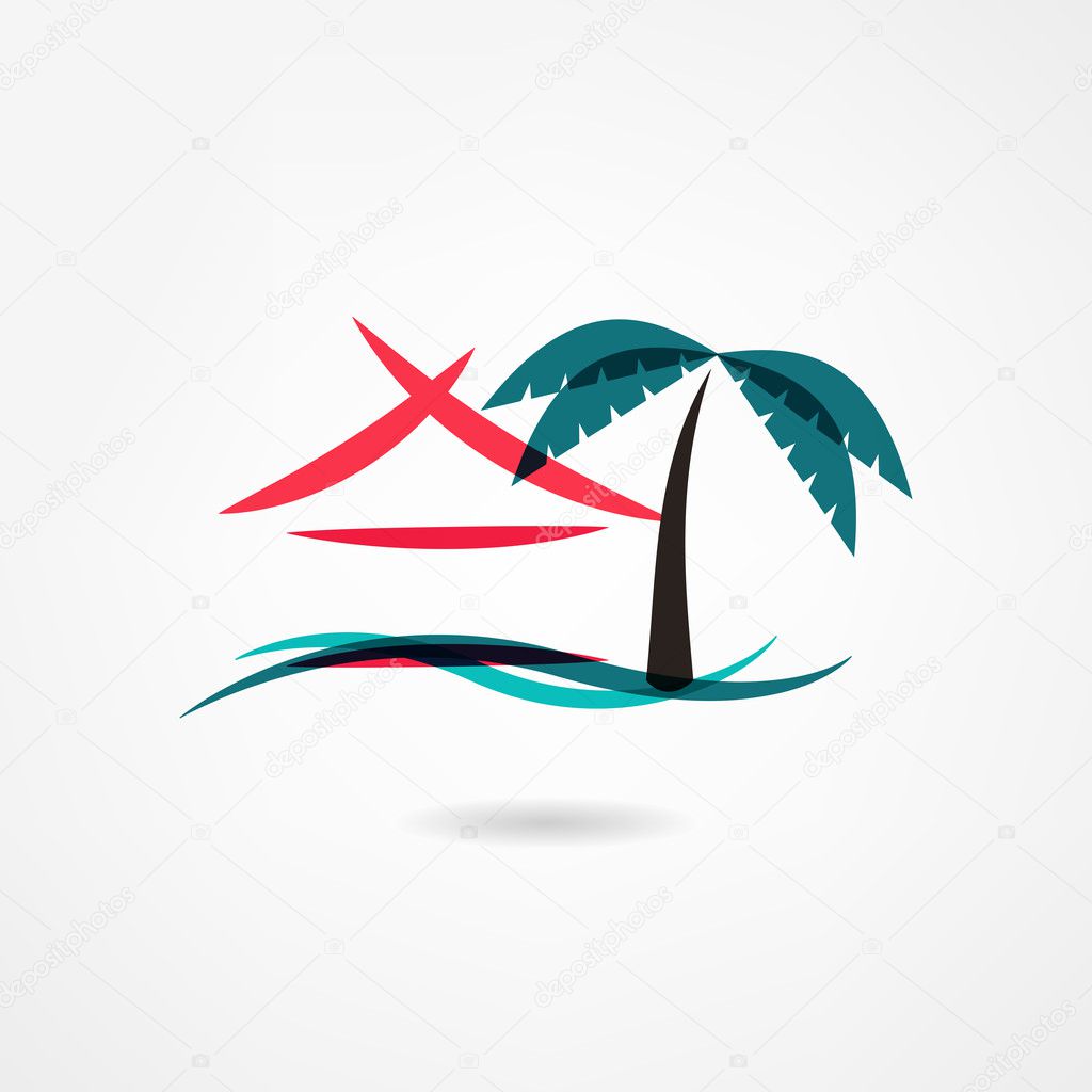 House and palm tree icon