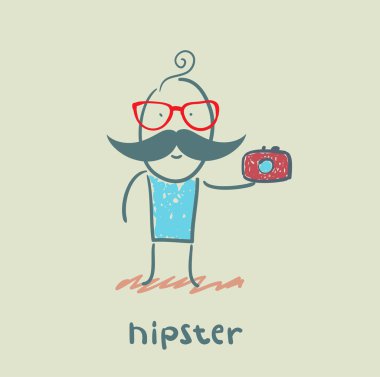 hipster fotoğraf makinesi ile