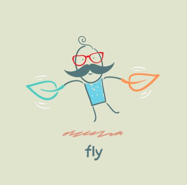 yaprakları ile uçan adam