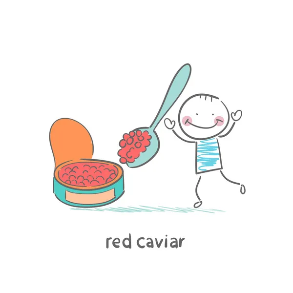 Caviar rojo — Vector de stock