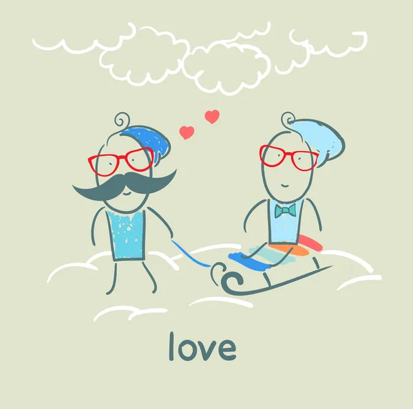 Pareja enamorada — Vector de stock