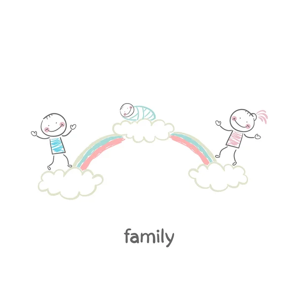 Jeune famille — Image vectorielle