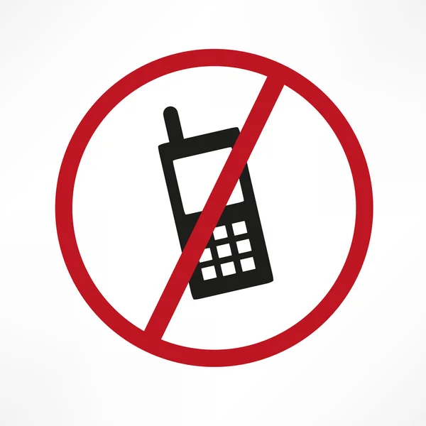 Vector no cell phone sign — стоковый вектор