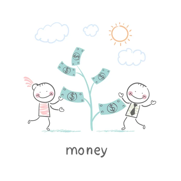 Couple et arbre de l'argent — Image vectorielle