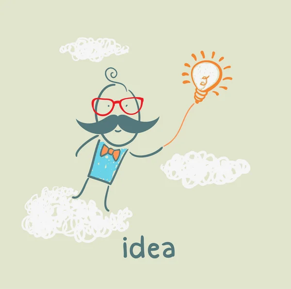 Hombre e idea — Vector de stock