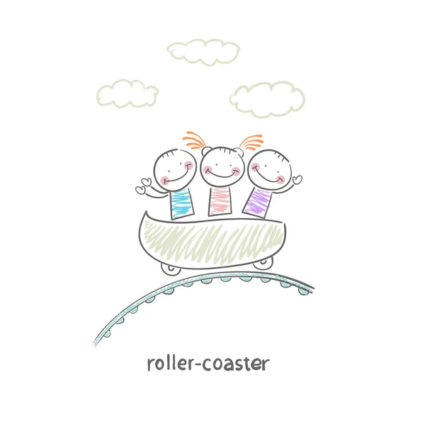 Retour en arrière, Roller-coaster — Image vectorielle
