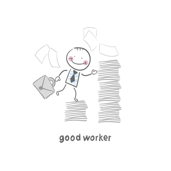 Buen trabajador — Vector de stock