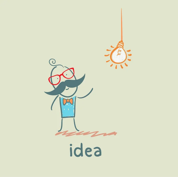 Muž a nápad人とアイデア — Stockový vektor